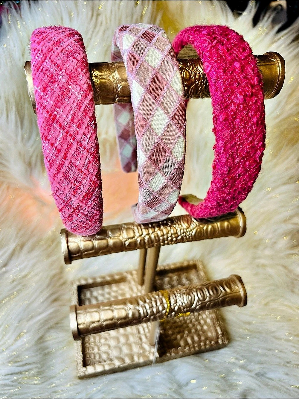 3-Piece Adult Pink Headband Set